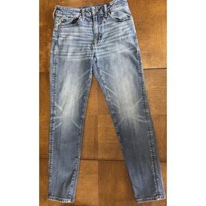 American Eagle Men’s Athletic Flex Fit Med Wash Blue Jeans 29x30 Whiskered Faded